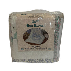 Beacon “Bless This Baby” ‘Blanket Triple Layer Woven Jacquard 36x48 Throw Vtg